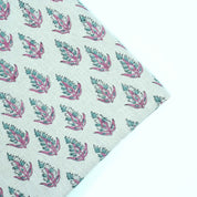 Handmade Kanak Butta Pink Floral Linen Elegant Fabric