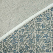 Handmade Ker Sangari Blue Floral Linen Upholstery Fabric