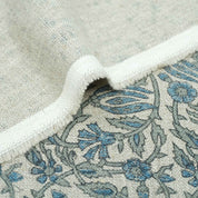 Handmade Ker Sangari Blue Floral Linen Upholstery Fabric