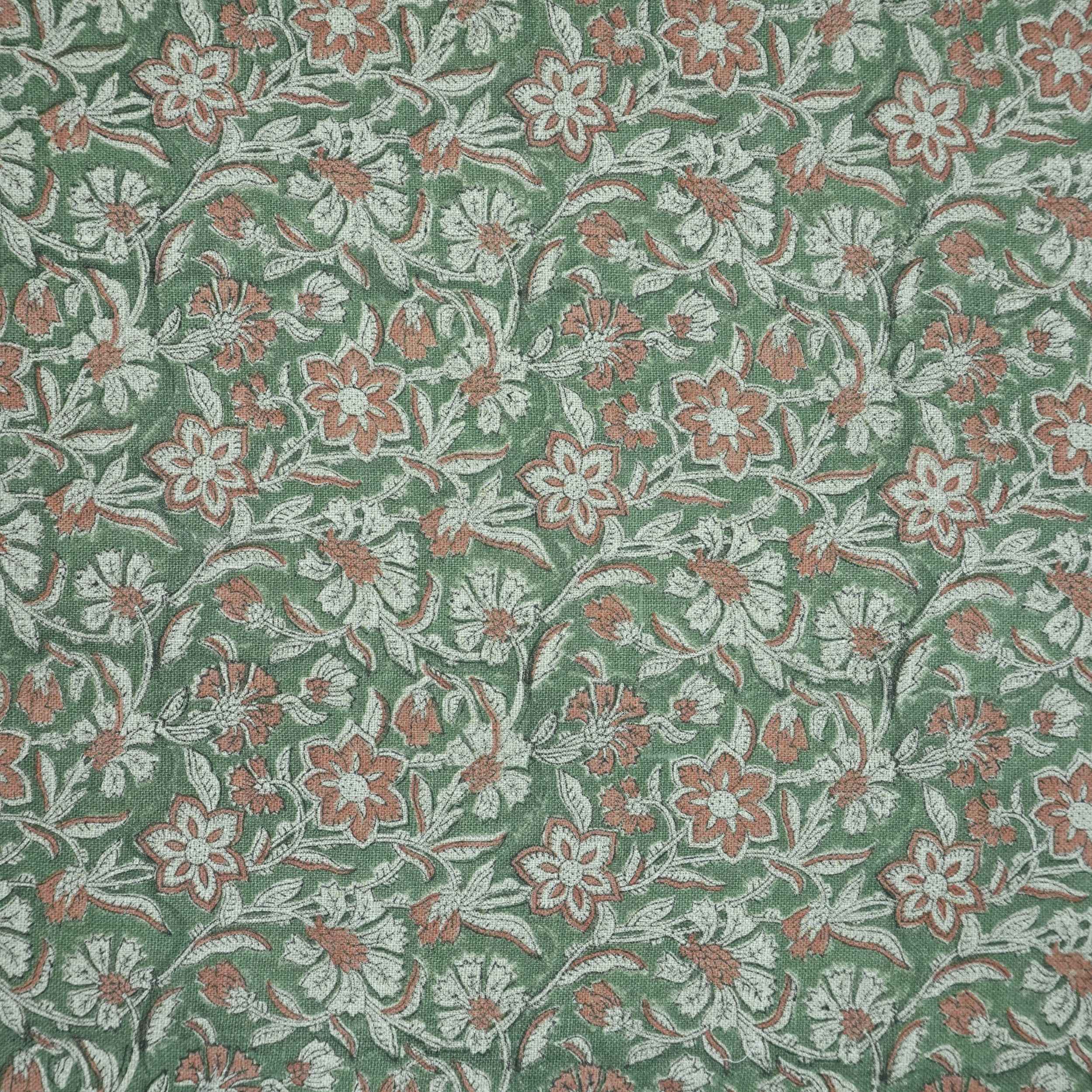 Hand Block Print Jarul Brown Thick Linen Napkins Fabric