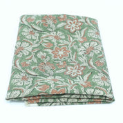 Hand Block Print Jarul Brown Thick Linen Napkins Fabric