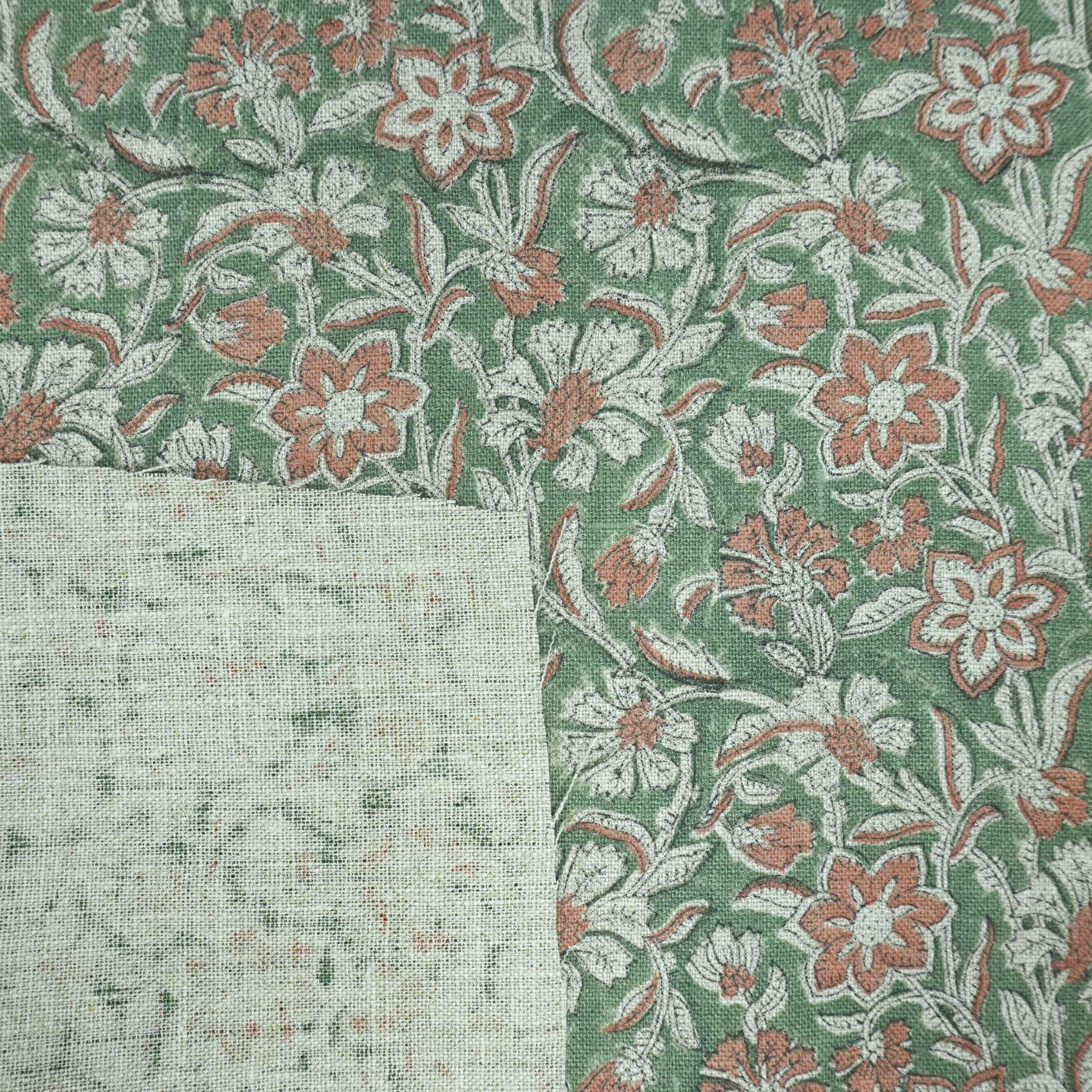 Hand Block Print Jarul Brown Thick Linen Napkins Fabric