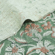 Hand Block Print Jarul Brown Thick Linen Napkins Fabric