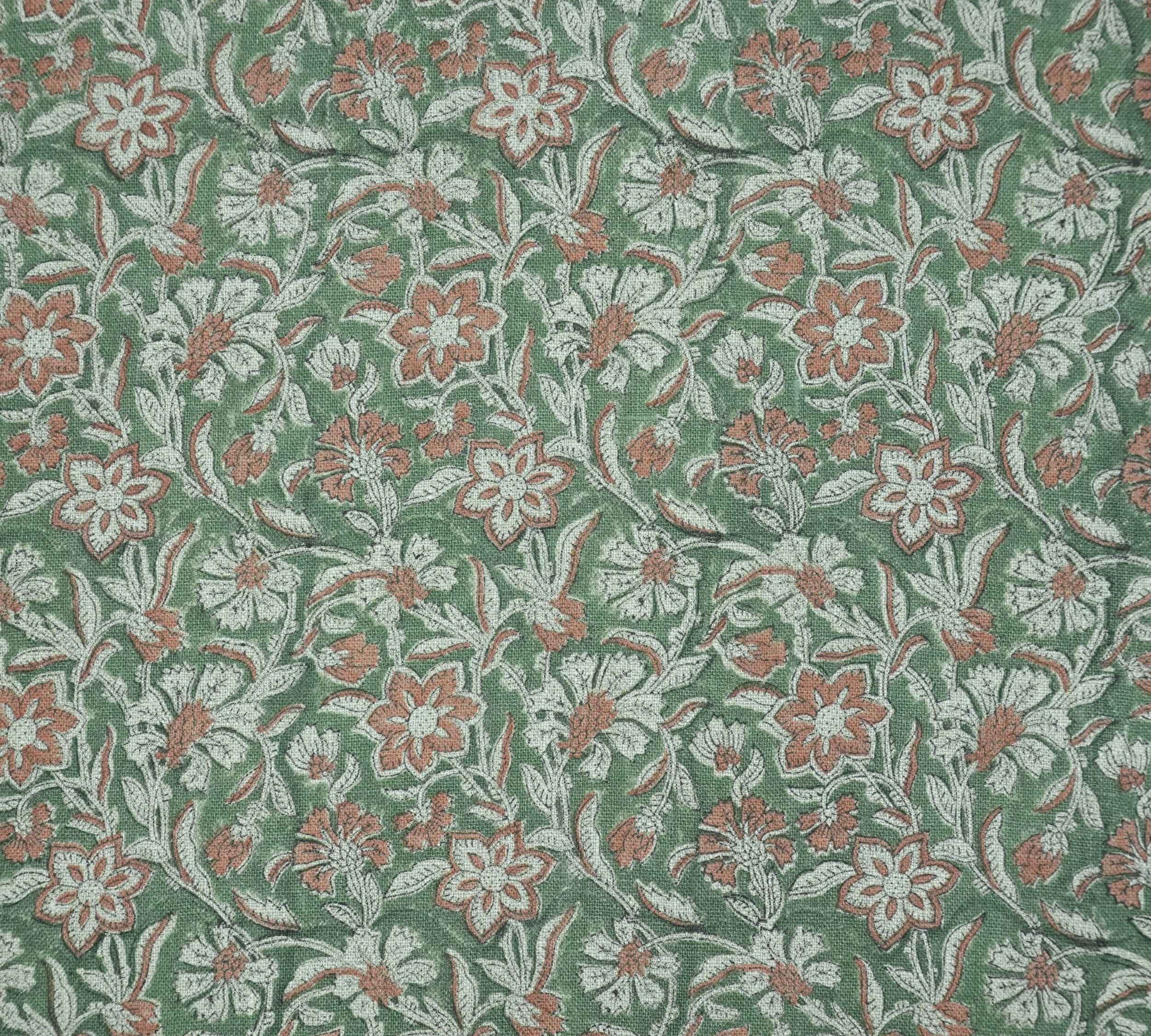 Hand Block Print Jarul Brown Thick Linen Napkins Fabric