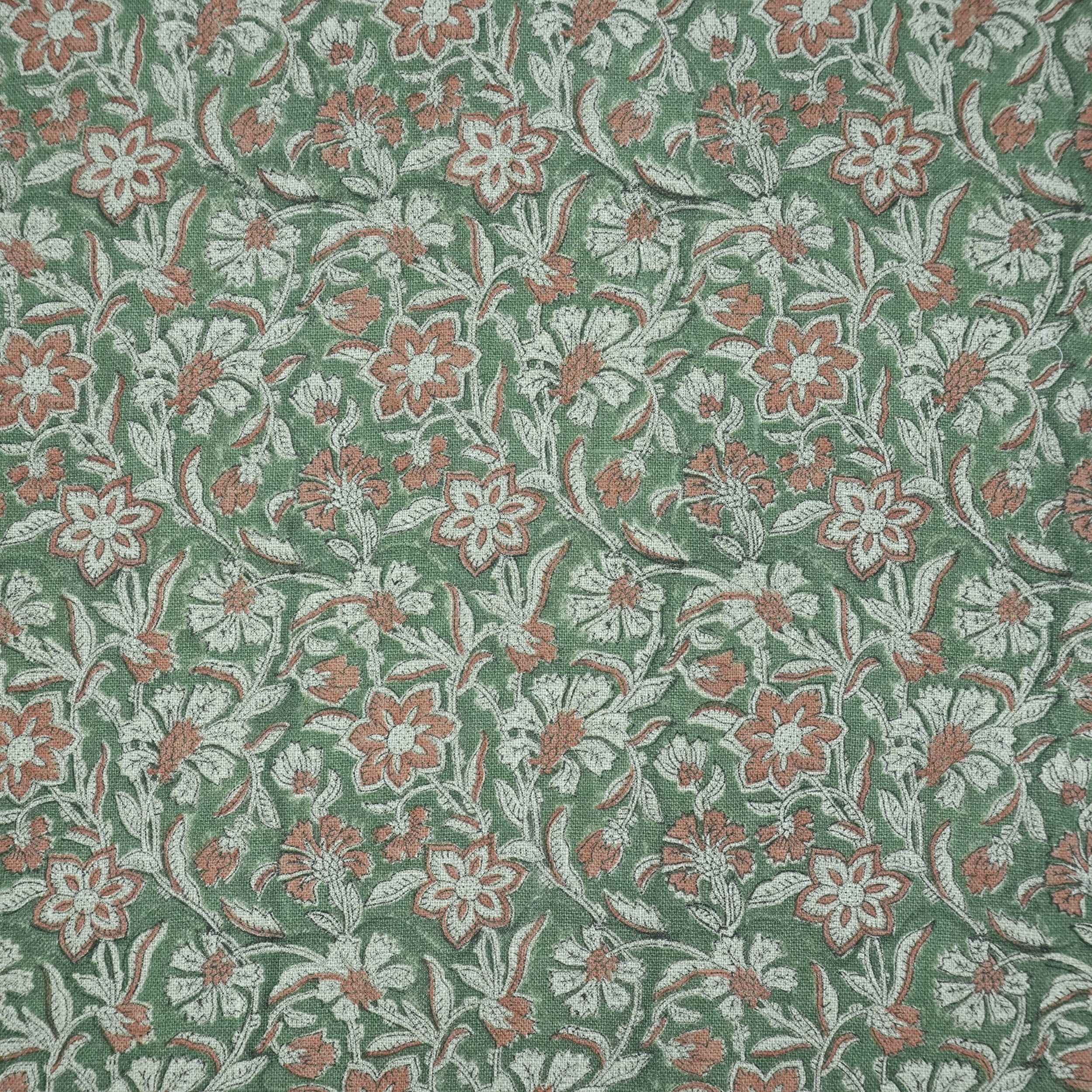 Hand Block Print Jarul Brown Thick Linen Napkins Fabric