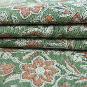 Hand Block Print Jarul Brown Thick Linen Napkins Fabric