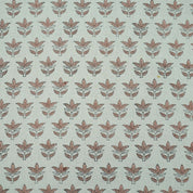 Hand Block Print 7 Patti Brown Floral Pure Linen Fabric