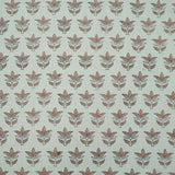 Block Print 7 Patti Brown Floral Pure Linen Fabric
