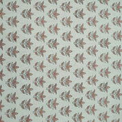 Hand Block Print 7 Patti Brown Floral Pure Linen Fabric