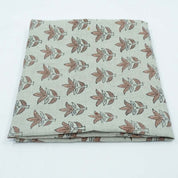 Hand Block Print 7 Patti Brown Floral Pure Linen Fabric