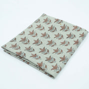 Hand Block Print 7 Patti Brown Floral Pure Linen Fabric