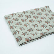 Hand Block Print 7 Patti Brown Floral Pure Linen Fabric