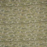 Handmade Thick Linen Pillow Fabric in Green Floral - Pishta