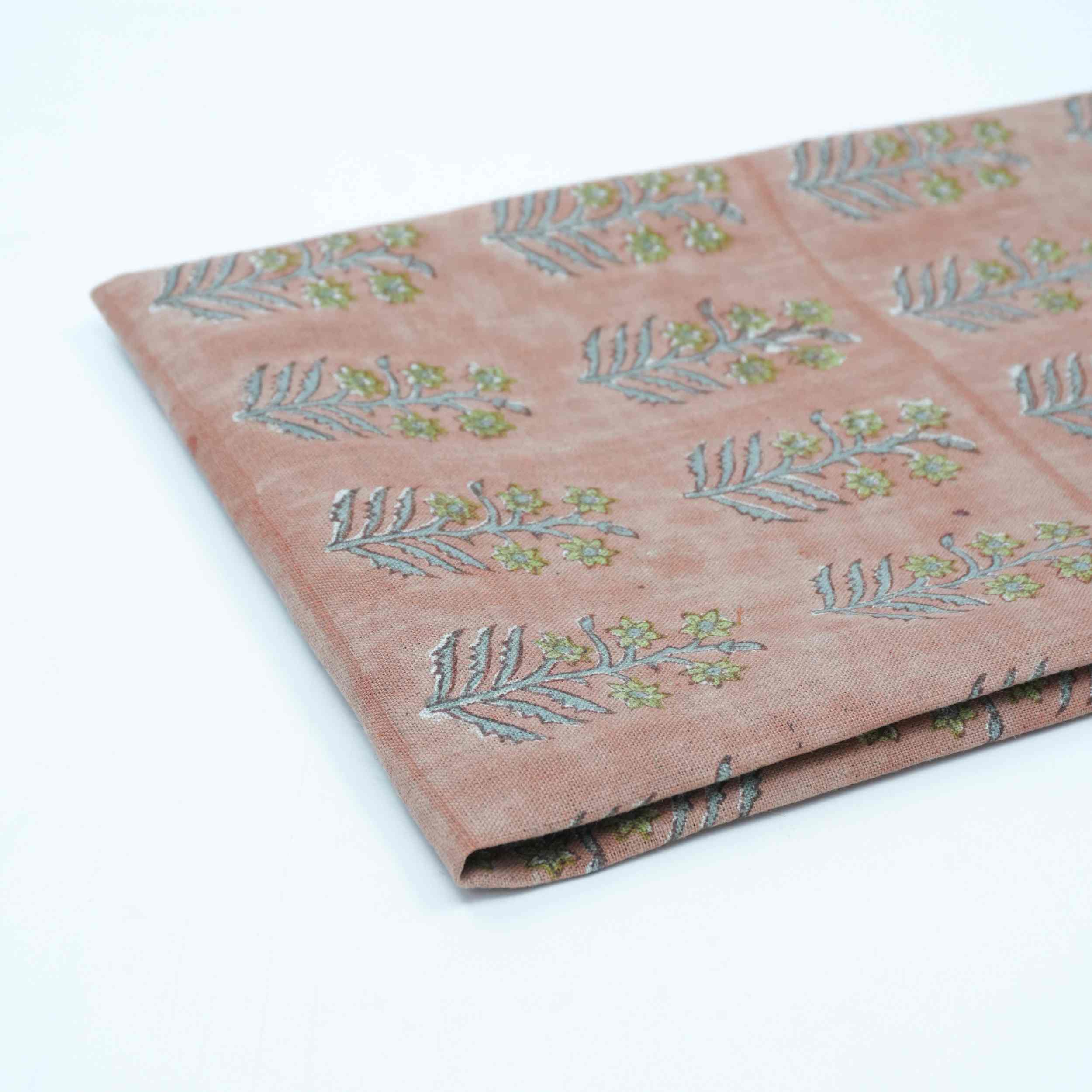 Hand Block Print Inderdhanush Brown Boho Linen Fabric