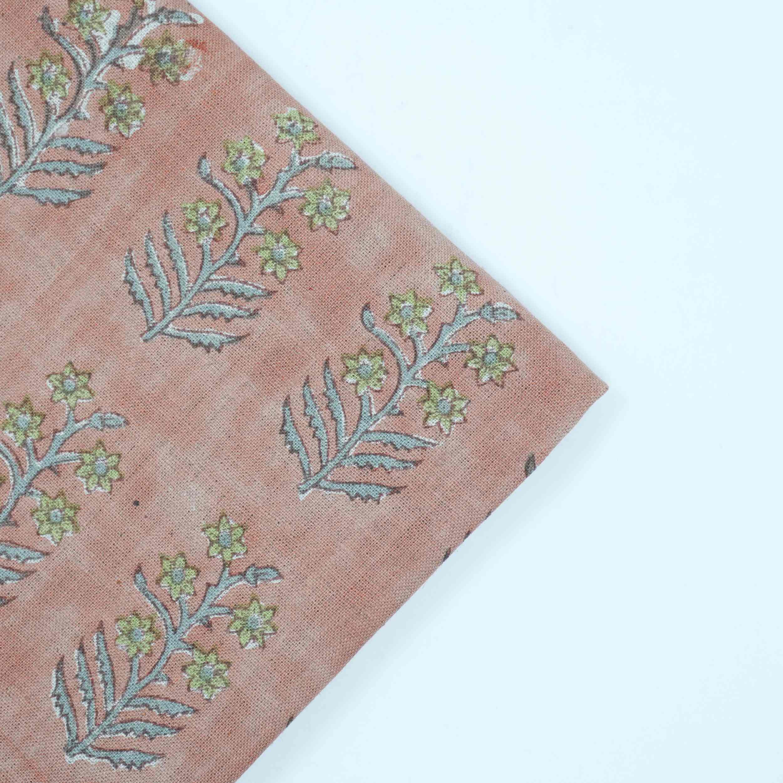 Hand Block Print Inderdhanush Brown Boho Linen Fabric
