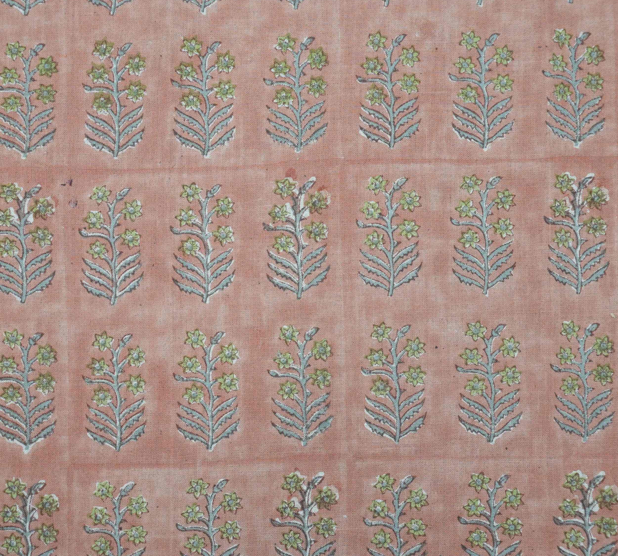 Hand Block Print Inderdhanush Brown Boho Linen Fabric