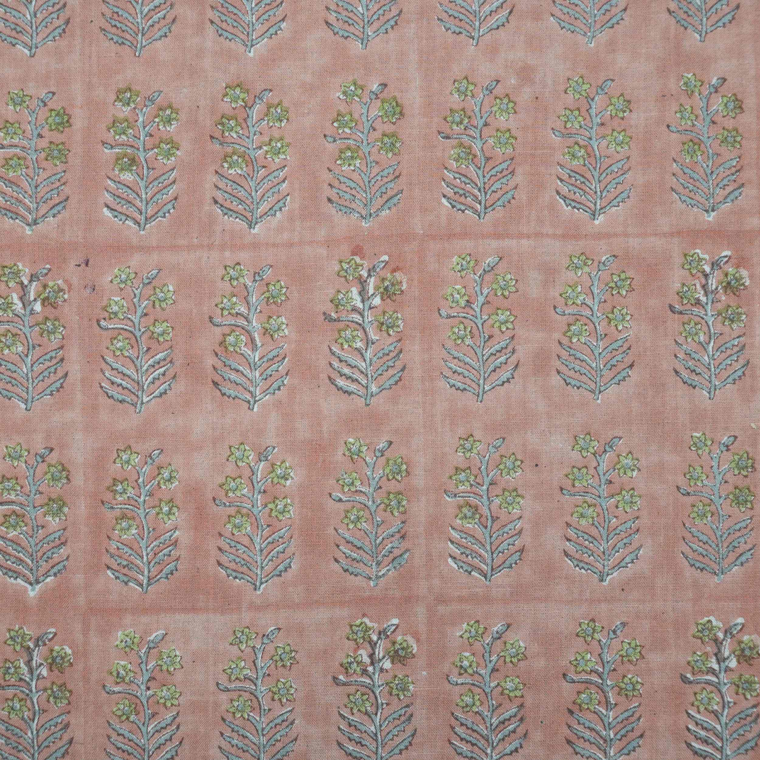 Hand Block Print Inderdhanush Brown Boho Linen Fabric