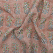 Hand Block Print Inderdhanush Brown Boho Linen Fabric