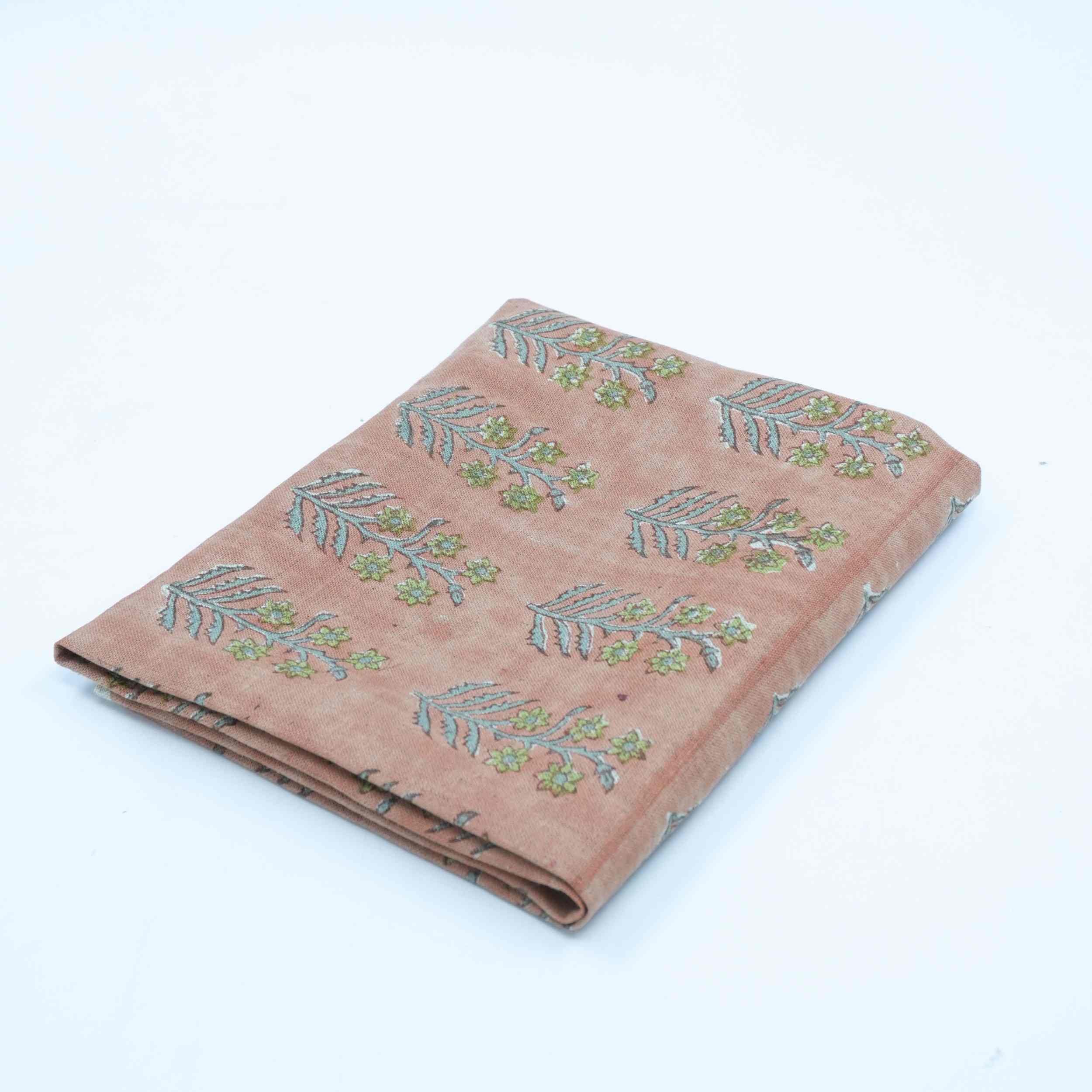 Hand Block Print Inderdhanush Brown Boho Linen Fabric