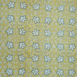 Block Print Chudamani Blue Floral Pure Linen Fabric