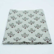Handmade Green Floral Pure Linen Sofa Cushion Fabric - Diwali Flower