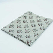 Handmade Green Floral Pure Linen Sofa Cushion Fabric - Diwali Flower