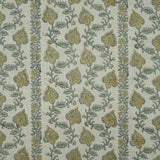 Hand Printed Grey Floral Pure Linen Fabric | Madhubala