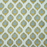 Indian Print Yellow Mustard Floral Linen Throw Fabric - Uday