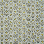 Handmade Yellow & Beige Floral Pure Linen Fabric - Titlee