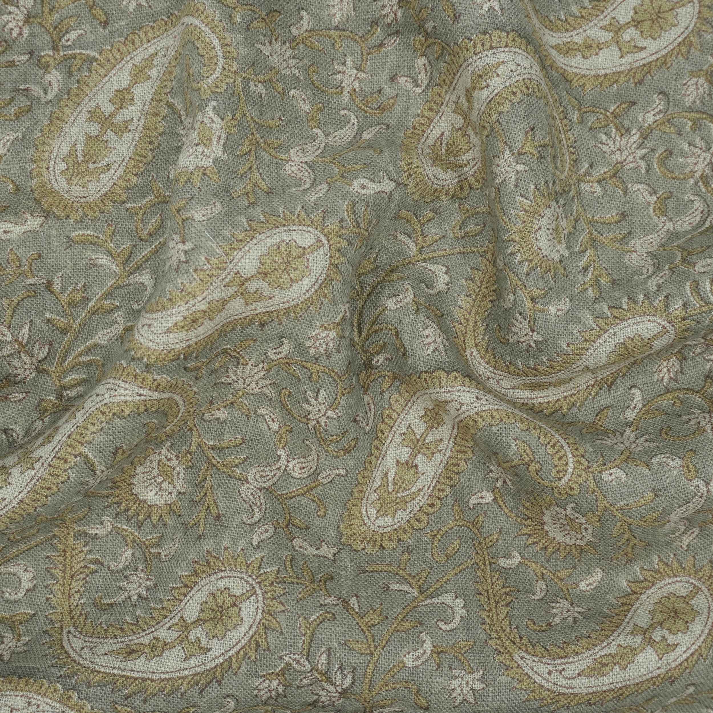 Handmade Yellow Floral Thick Linen Decor Fabric - Kiara