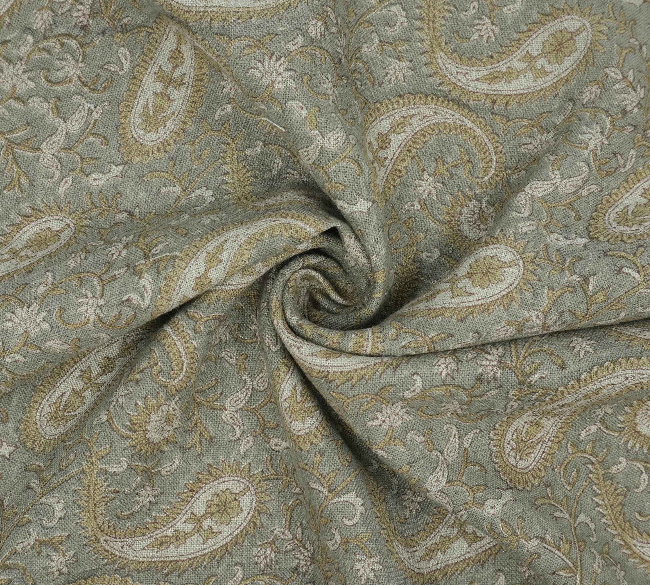 Handmade Yellow Floral Thick Linen Decor Fabric - Kiara