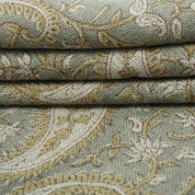 Handmade Yellow Floral Thick Linen Decor Fabric - Kiara