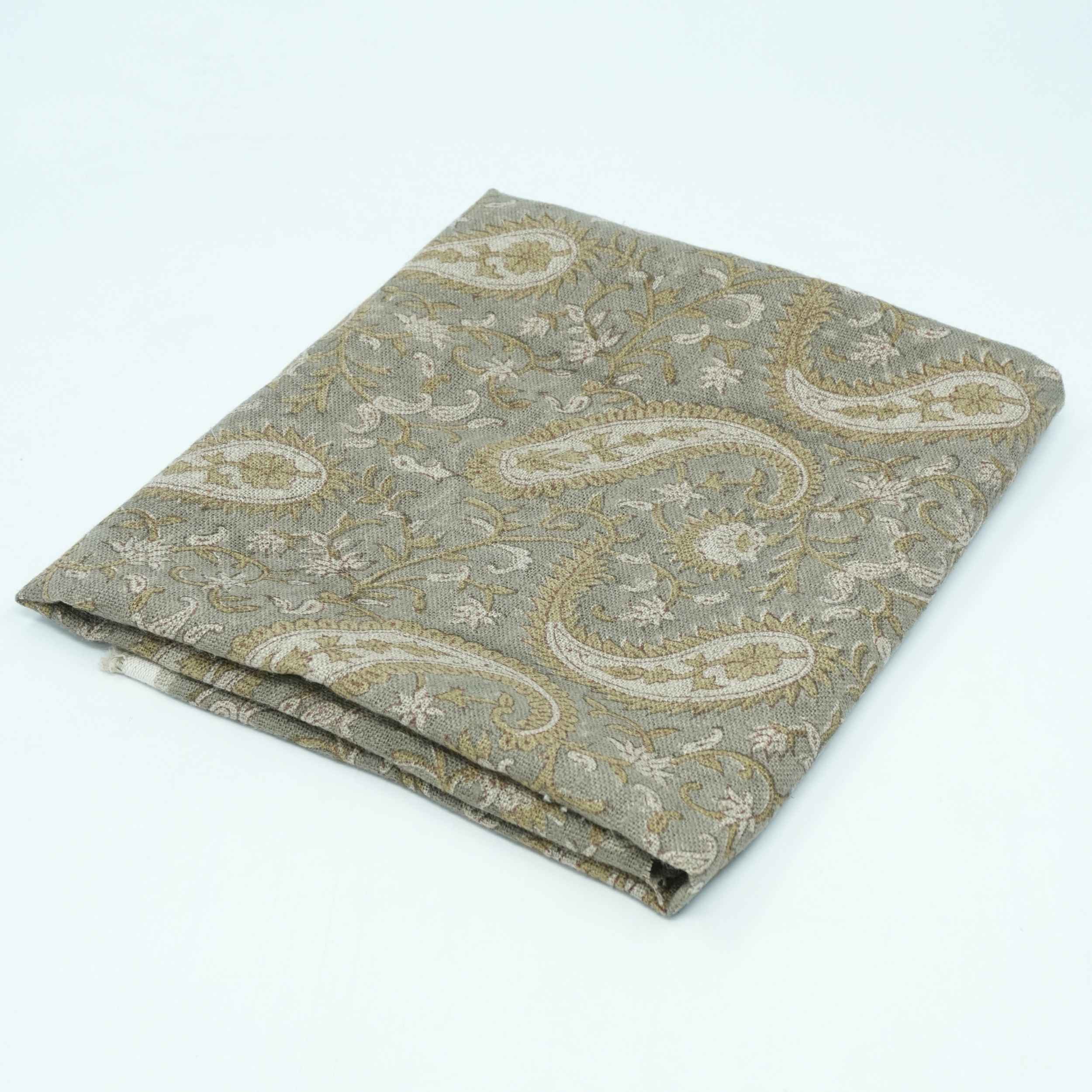 Handmade Yellow Floral Thick Linen Decor Fabric - Kiara
