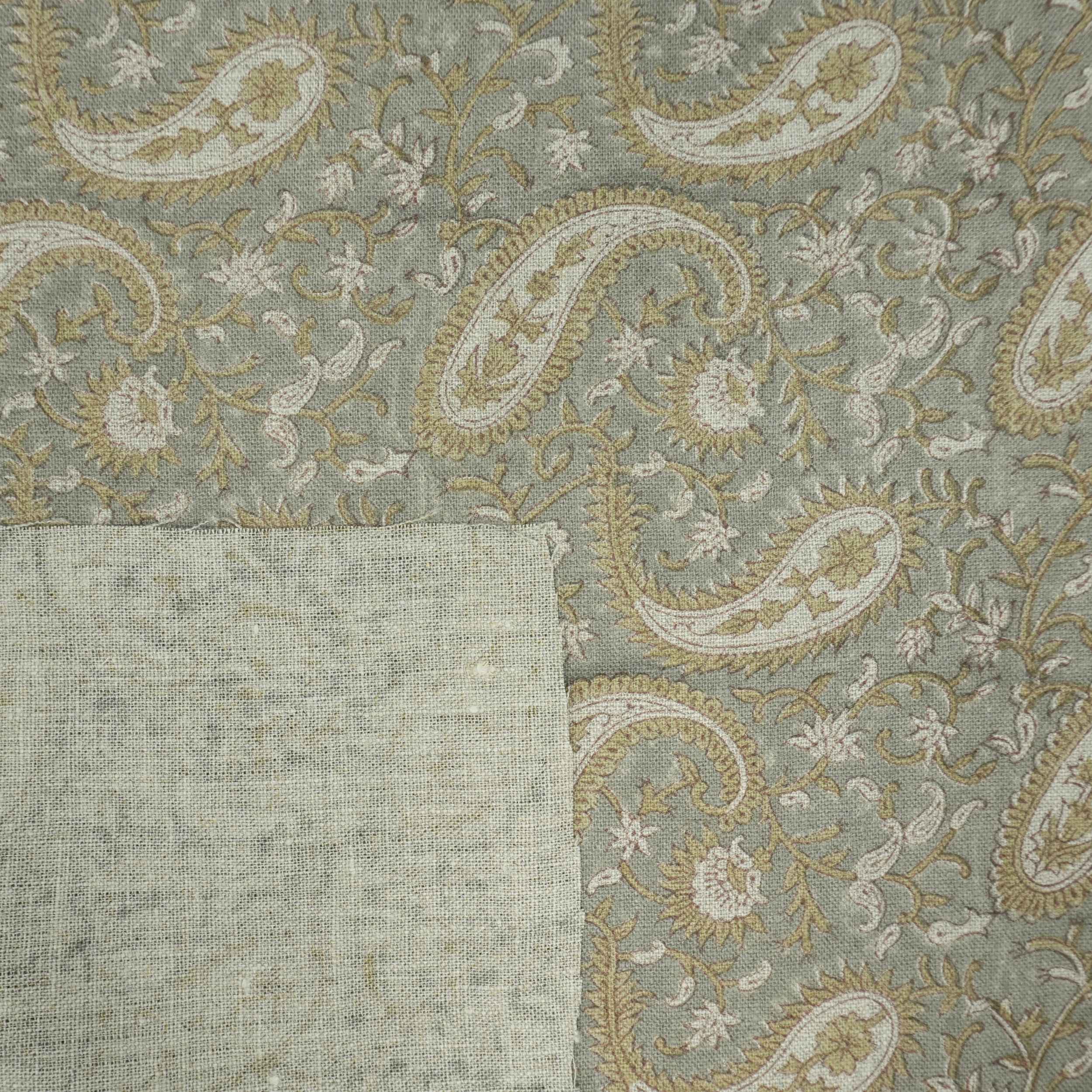 Handmade Yellow Floral Thick Linen Decor Fabric - Kiara