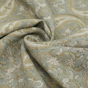 Handmade Yellow Floral Thick Linen Decor Fabric - Kiara