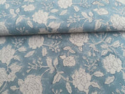 Handmade Block Printed Blue Throw Duck Canvas Fabric – Rameshwaram