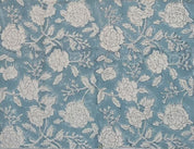 Handmade Block Printed Blue Throw Duck Canvas Fabric – Rameshwaram