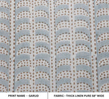 Handblock Floral Leaf Print Thick Linen Fabric - Garud
