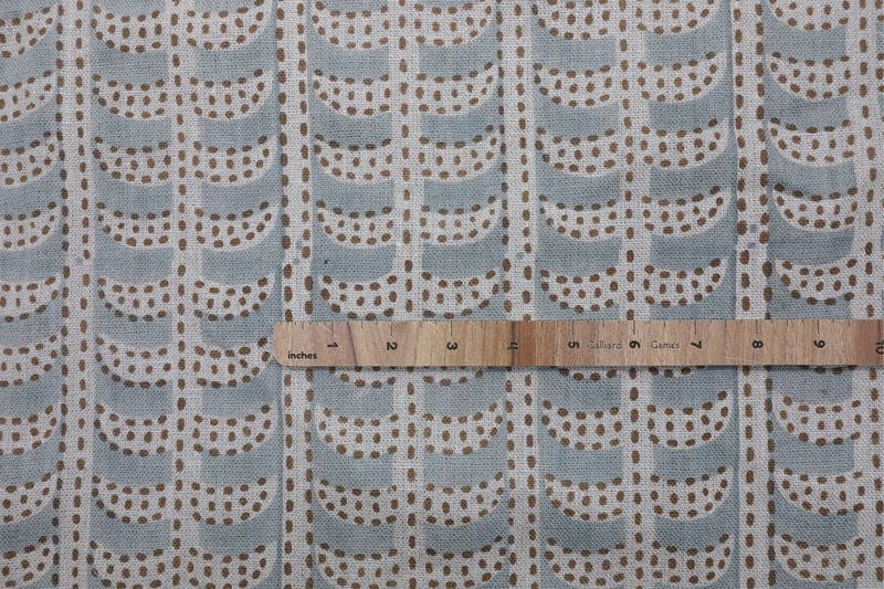 Handblock Floral Leaf Print Thick Linen Fabric - Garud
