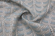 Handblock Floral Leaf Print Thick Linen Fabric - Garud