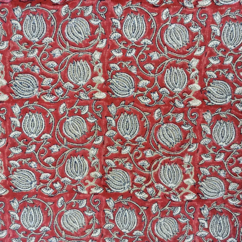 Hand block print pure linen fabric For Home Decor - 6 KAMAL