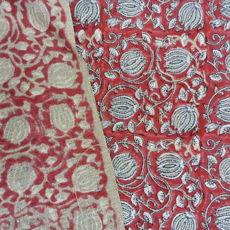 Hand block print pure linen fabric For Home Decor - 6 KAMAL