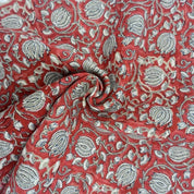 Hand block print pure linen fabric For Home Decor - 6 KAMAL
