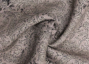 Hand Block Print Linen Fabric For Farmhouse Curtain -  Handstamped