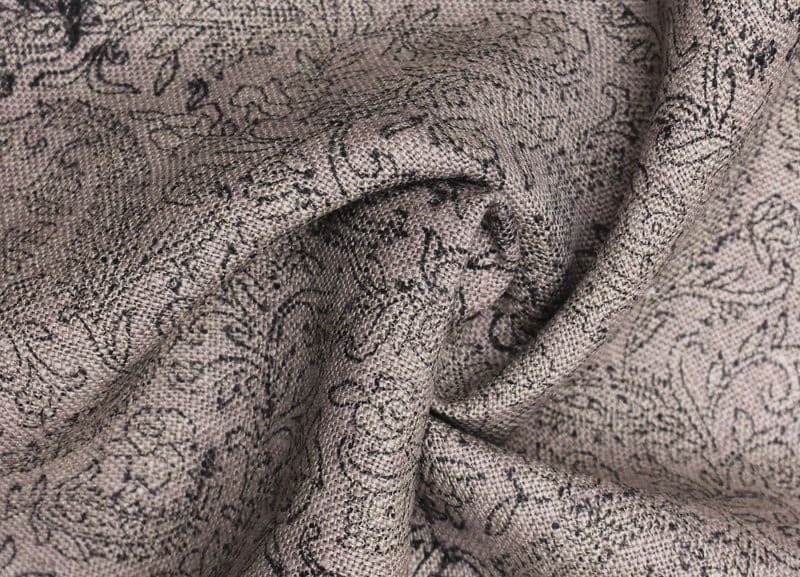 Hand Block Print Linen Fabric For Farmhouse Curtain -  Handstamped