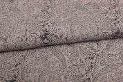 Hand Block Print Linen Fabric For Farmhouse Curtain -  Handstamped