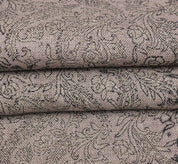 Hand Block Print Linen Fabric For Farmhouse Curtain -  Handstamped