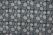 Handcraft Block Print Black Floral Thick Linen Pillow Fabric - Rajat