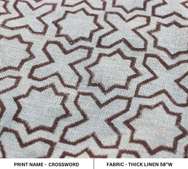 Handcraft-BlockPrintBrownFloral-ThickLinenFabric-Crossword_2.jpg