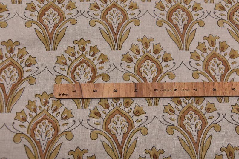 Handmade Block print pure linen fabric Interior Space Design - Chimni